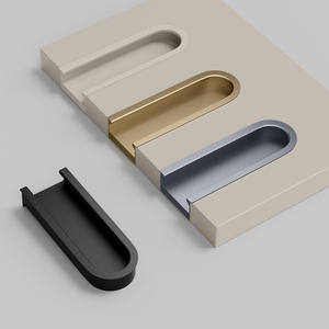 Minimalist U-Shaped Groove Recessed Handles Embedded Concealed <strong>Door</strong> Pulls for Wardrobe Drawer Cabinet Vanity - Product Image 2