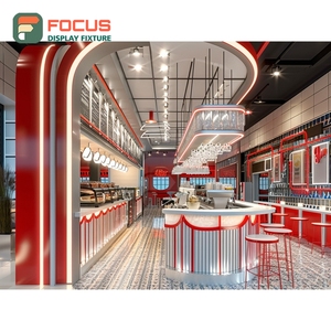 Mostrador de Servicio para Cafetería, Acabado en Madera Laminada, Área de Exhibición de Botellas de Sirope, Mostrador de Servicio para Barista - Product Image 6