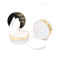Nouveau luxury10g Galvanoplastie Or Compartiment Poudre Libre Cosmétique Paquet Vide Pot En Plastique avec Miroir Poudre Puff