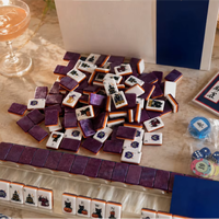 Collection Halloween Mahjong Américain Chat Jaune 160 Tuiles avec Boîte Cadeau pour Divertissement de Table Saisonnier Vente Directe Usine