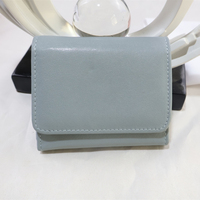 Dompet Kartu Mini Kulit Ringan Mewah Desainer Baru untuk Wanita, Dompet Lipat Dua