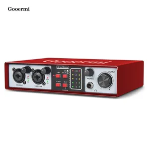 Gooermi UR22rR Professional เดสก์ท็อป USB การ์ดเสียง 36 บิต 384kHz อินเทอร์เฟซเสียงสําหรับการบันทึกสตรีมมิ่งอินเทอร์เฟซเสียง