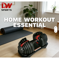Ensemble d'haltères réglables DW SPORTS avec base, changement rapide de poids, haltères pour la maison, salle de sport commerciale, équipement d'entraînement de force