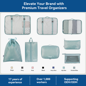 Ensemble <span class=keywords><strong>de</strong></span> 8 sacs <span class=keywords><strong>de</strong></span> rangement <span class=keywords><strong>de</strong></span> <span class=keywords><strong>voyage</strong></span> portables personnalisés pour organiser facilement les valises - Product Image 1