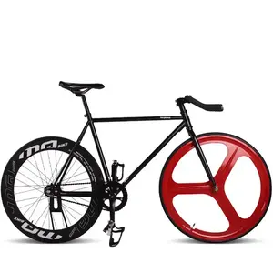 Bicicleta de estrada de carbono para ciclismo com tubos de estrutura de conjunto de rodas de alta resistência Bicicleta com engrenagem fixa personalizada