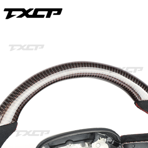 Accesorios Interiores para Automóviles Compatibles con Dodge PU Charger <span class=keywords><strong>Srt</strong></span> 2012 Challenger, Volante de Cuero Perforado con Fibra de Carbono - Product Image 3