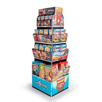 Étagère d'affichage en carton personnalisée pour supermarchés, pour biscuits, présentoir de sol en carton pour biscuits