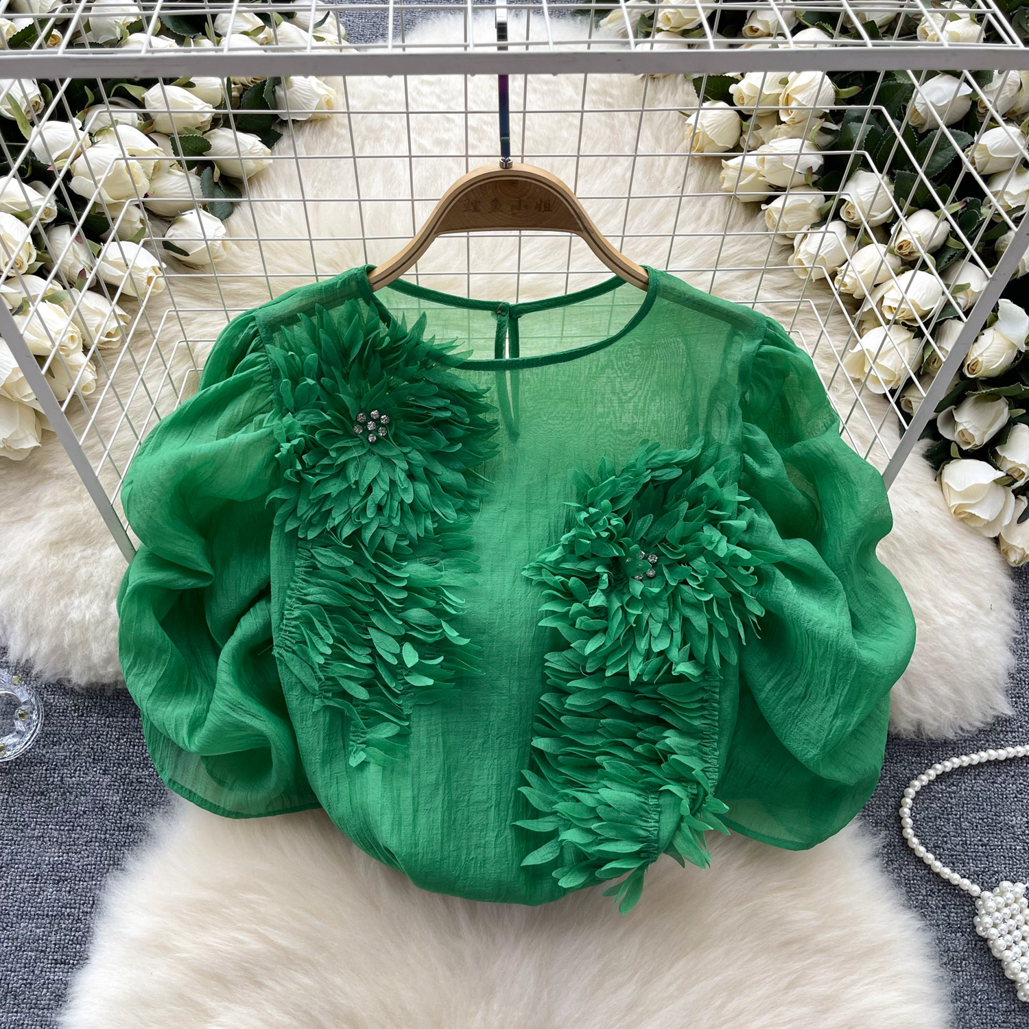 Wholesale 3D Flower Blouses - Elegant Women's Fashion