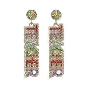 عرض ساخن على أقراط أذن نسائية بخرز من الخرز مناسبة كهدية مناسبة للمدرسة - Product Image 2