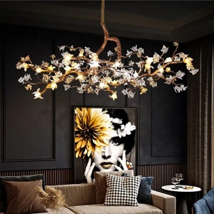 Luxueux Designer Branches Lustres pour Table À Manger En Verre De Murano <span class=keywords><strong>Fleur</strong></span> En Laiton Suspendu Pendentif Lumière Cuisine Restaurant Lampes - Product Image 2