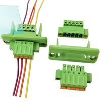 Set Blok Terminal Lengkap 3.5mm Pitch Male-Female - Blok Terminal Pegas Berflens Tembus Dinding dengan Header Sekrup Berflens
