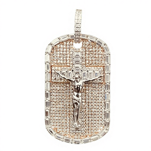 Colgante de Jesús Personalizado con Moissanita VVS Color D, Plata de Ley 925, Estilo Hip Hop, Chapado en Rodio, Unisex - Product Image 1