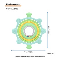 Jouet de confort éducatif pliable en silicone de qualité alimentaire, hochet à agripper, hochet à mâcher pour bébés de 0 à 24 mois