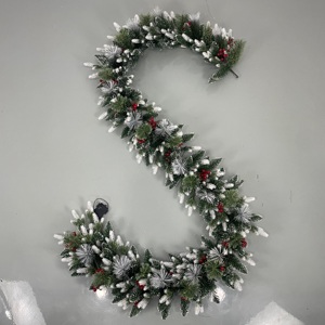 <span class=keywords><strong>Guirlande</strong></span> <span class=keywords><strong>de</strong></span> Noël LED éclairée <span class=keywords><strong>de</strong></span> 9 pieds, effet neige, en pin givré, pour la décoration <span class=keywords><strong>de</strong></span> la maison et des fêtes - Product Image 2