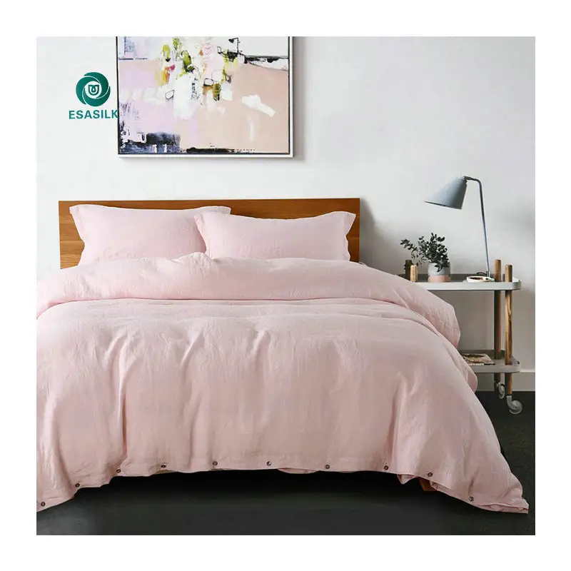 wholesale price pure 100% linen fabric fashion duvet cover bedding sets organic linen bedding set 3 pcs