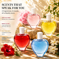 Flacon de parfum en forme de cœur, parfum pour femmes, ensemble de 4 senteurs, floral, fruité, agrumes, poudré, eau de parfum longue durée, coffret cadeau, neuf