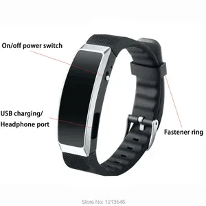 Bracelet enregistreur vocal numérique 8G Lecteur de <span class=keywords><strong>musique</strong></span> MP3 Format audio WAV Technologie portable pour les enregistrements de classe de conférences sportives - Product Image 6