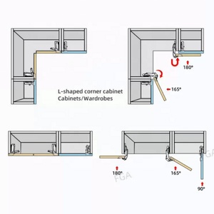 Bisagras Hidráulicas Ajustables de 180 Grados para Puertas de Armario, Bisagras Ocultas de Cierre Suave para Armarios, Talleres y Baños - Product Image 2