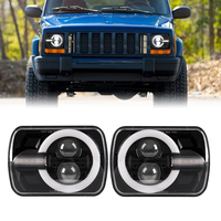 Haute qualité 7X6 "LED Halo phare 5X7 pouces phare rectangulaire pour Jeep Wrangler YJ XJ Toyota GMC camions H6054 H5054 H6054LL