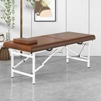 Table de massage professionnelle réglable en cuir PU, lit pliable avec repose-tête amovible, pour services de spa et beauté, portable pour salon