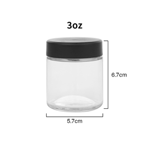 Trẻ Em Chống Dày Tường Lọ Thủy Tinh 3Oz Thẳng Hai Mặt Tròn Thủy Tinh Hoa Container Cr Nắp Cho 3.5G Hoa - Product Image 2