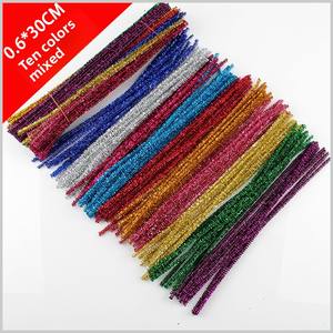 Tops scintillants mélangés à dix couleurs bâtons torsadés matériaux d'arbre de Noël bricolage faits à la main pour enfants racines de cheveux cryptées matériau en métal - Product Image 1