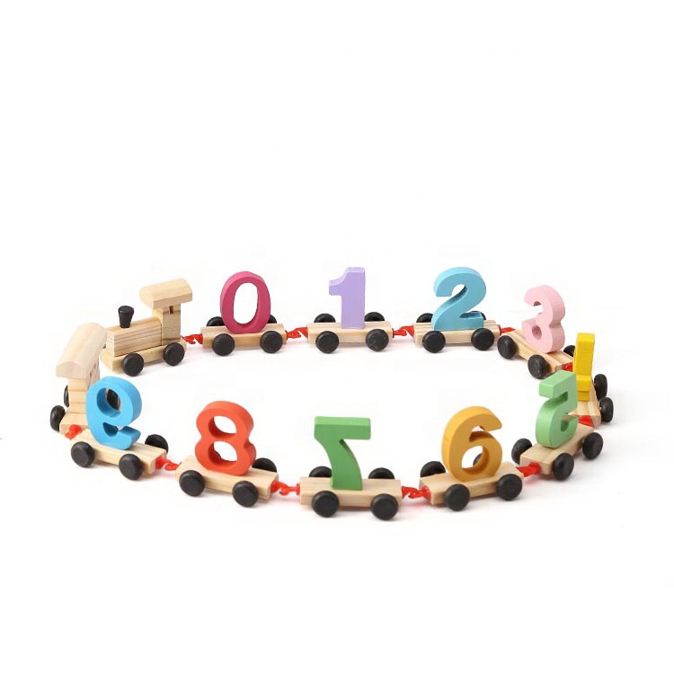 Jouet En Bois Montessori деревянная игрушка поезд Номер Деревянные Математические Игрушки