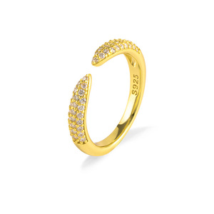 S925 Sterling Silver Moissanite Open <b>Adjustable</b> <b>Ring</b> Pave Setting Stackable Finger <b>Ring</b> For Women Daily Fine Jewelry Gift - Product Image 1