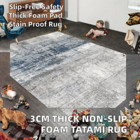 Nouveau tapis tatami en velours corail antidérapant en mousse extra épaisse fabriqué à la machine pour bébés et enfants, idéal pour jouer ou comme tapis de salon