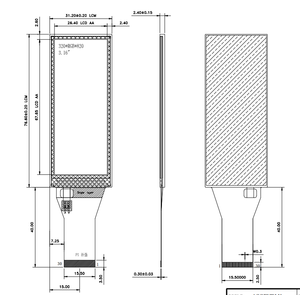 Pantalla LCD Estirada Tipo Barra de 3.2 Pulgadas, 320x820, 300Nits, con Panel Táctil Capacitivo Opcional, Módulo LCD con Interfaz SPI+RGB de 3.2 Pulgadas - Product Image 3