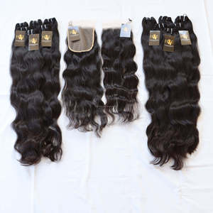 Mèches brésiliennes 100% naturelles vierges, Deep Wave, avec Frontal 13x4 et 4x4 Lace Closure - Product Image 1