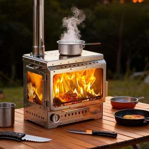 Réchaud de <span class=keywords><strong>camping</strong></span> portable avec plaque de cuisson plate et variateur de ventilation réglable pour pique-nique en extérieur - Product Image 2