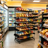 Étagère de supermarché pour bonbons au chocolat présentoir de snacks présentoir de chips de pommes de terre en fil métallique