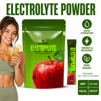 Aeglewell OEM Poudre d'électrolytes saveur cidre, hydratation rapide, sans sucre, stévia, Keto, 30 sticks, complément sportif