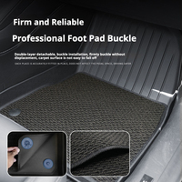 Tapis de sol de voiture en caoutchouc TPE imperméable pour Tesla Model Y & 3 Ensemble complet de 3 pièces avec motif en tissu à motifs croisés aiguilleté Épaisseur 10 mm