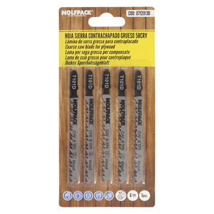 Lame per seghetto elettrico per compensato, resistenti, 5 pezzi. Lama in Cromo Vanadio 58. Attacco a T Universale - Product Image 5