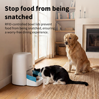 Distributeur de nourriture intelligent RFID pour animaux de compagnie avec collier connecté – Repas personnalisé activé par la puce, capacité 4,6 L pour le suivi de régime des chats et chiens