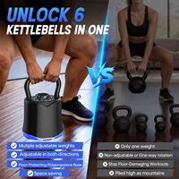 Kettlebell réglable, ensemble de kettlebells réglables 6-en-1 à changement rapide (6,5-40 LBS)