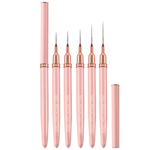 Chuyên Nghiệp Kim Loại Xử Lý Nylon Tóc 5Pcs Bàn Chải Móng Tay Thiết Lập Sơn Dòng 9Mm Móng Tay Nghệ Thuật Lót Bàn Chải Cho Móng Tay Vẻ Đẹp Bộ Dụng Cụ - Product Image 1