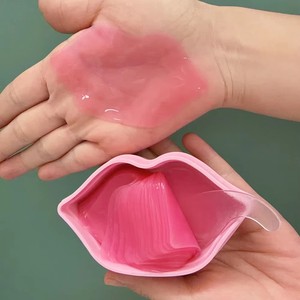 Private Label Crystal Gel Hydrogel Collagen Vegan Nourishing Moisturizing Plump Sleeping Lip Mask Sheet Pink Gold Lip Mouth Mask - Product Image 4