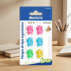 Ensemble de 6 poignées ergonomiques en PVC et caoutchouc Mengfu, couleurs rose, bleu, orange, vert, non toxiques, modèle rechargeable M-0028, Chine - Product Image 2