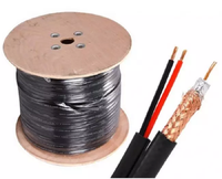 Haute qualité RG59 CCTV câbles caméra de sécurité/antenne TV 75ohm câble Coaxial RG59 avec 2 puissances