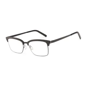 2024 Metal Wood Grain Eyeglasses Carbon Fiber Frame Fashion Herrenbrillen Optical Frame Men's Glasses