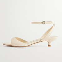 Escarpins à talons bas pour femmes, grande taille 46, à bout ouvert, sandales d'été à bride cheville et boucles, coupe large, pour le bureau