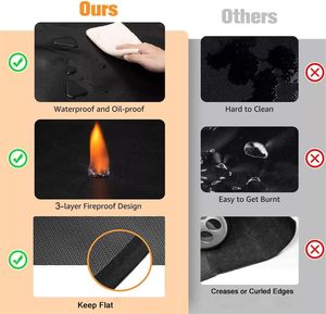 Коврики защищают складной портативный огнестойкий коврик для гриля-универсальный под барбекю теплозащитный экран для газовых/угольных Грилей - Product Image 6