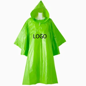 Outdoor Sports Emergency Disposable Pe Red Raincoat Poncho