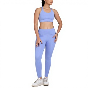Conjunto Deportivo de 2 Piezas para Mujer, Top Deportivo con Espalda Cruzada y Leggings, Poliéster/Nailon sin Costuras, Transpirable y Ecológico, para Yoga y Fitness - Product Image 1