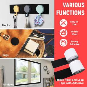 דוגמאות חינם oem מקל oem דבק לולאה קלטות כפולה דו צדדי דביק בחזרה לרצועות קטיפה - Product Image 4