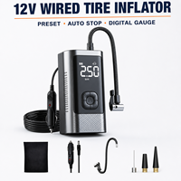 Gonfleur de pneus numérique 12V, pompe à air pour voiture filaire, compresseur portable avec pression préréglée et arrêt automatique, modèle CZX11