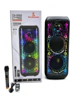 Enceinte de fête Bluetooth avec LED RGB, Stéréo TWS, Microphone sans fil, Télécommande, USB/AUX, 3000mAh pour Karaoké extérieur et Fêtes à domicile
